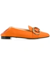 CHARLOTTE OLYMPIA CHARLOTTE OLYMPIA BUCKLE DETAIL LOAFERS - ORANGE