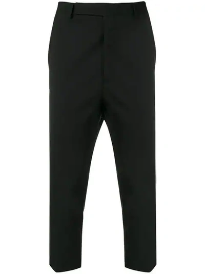 Rick Owens Cropped Tailored Trousers In Nero