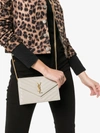 Saint Laurent Off-white Monogramme Envelope Chain Wallet Bag In White