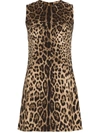 DOLCE & GABBANA LEOPARD-PRINT A-LINE MINIDRESS