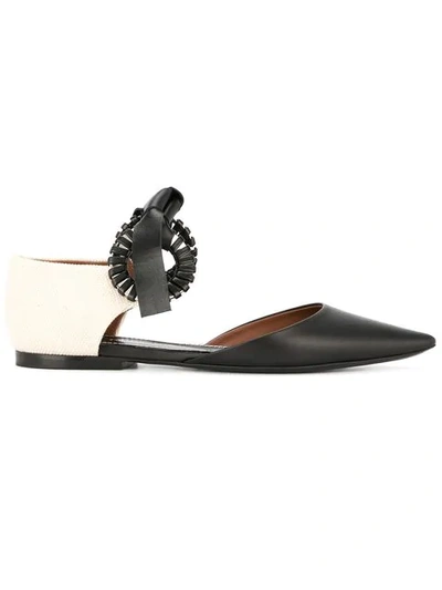 Proenza Schouler Ankle Strap Ballerina Shoes In 9160 Black