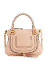 Chloé Medium Marcie Calfskin Leather Satchel In Blush Nude