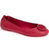 Tory Burch 'minnie' Travel Ballet Flat (women) In Dark Azalea/ Dark Azalea