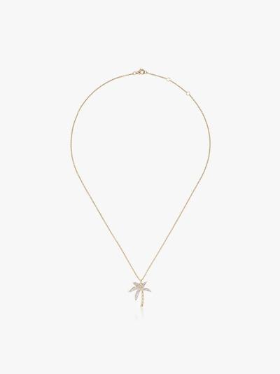 YVONNE LÉON 18K YELLOW GOLD AND DIAMOND PALM TREE NECKLACE,COLLIERPALMIERDIA13488487