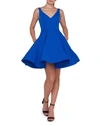Mac Duggal Sleeveless V-neck Fit-and-flare Dress W/ Dramatic Skirt In Royal