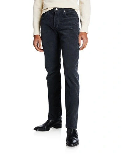 Tom Ford Men's Straight-leg Corduroy Pants In Grey
