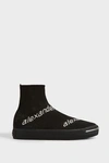 Alexander Wang 20mm Pia Logo Knit Sock Sneakers In Black