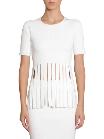 Alexander Wang Fringed T-shirt In White