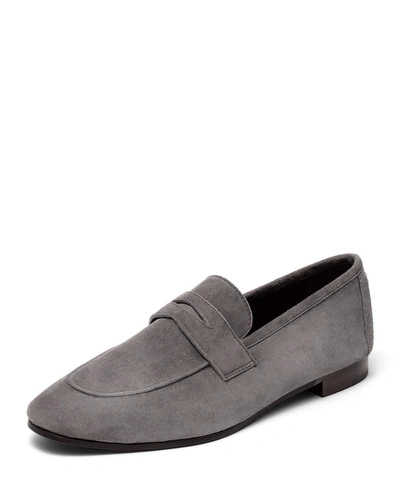 BOUGEOTTE FLANEUR SUEDE FLAT PENNY LOAFERS,PROD218260121
