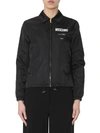 MOSCHINO BOMBER WITH LOGO PRINT,0514 05153555