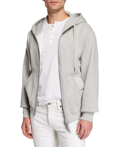 Tom Ford Men's Garment Dyed Hoodie Sweatshirt, Gray