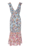 SALONI HOLLY FLORAL-PRINT SILK MIDI DRESS,722731