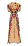 Saloni Lea Floral-print Silk Crepe De Chine Maxi Dress In Floral