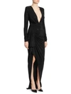 ALEXANDRE VAUTHIER Long Sleeve Stretch Jersey Embroidered Gown