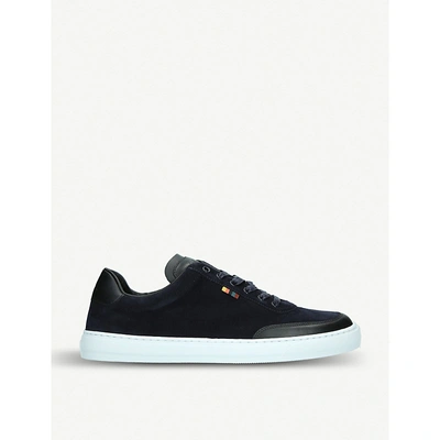 Paul Smith Earle Suede And Leather Sneakers In Blue