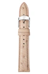 MICHELE 18MM OSTRICH LEATHER WATCH STRAP,MS18AA190061