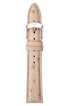 MICHELE 16MM OSTRICH LEATHER WATCH STRAP,MS16AA190101