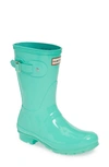 HUNTER ORIGINAL SHORT GLOSS WATERPROOF RAIN BOOT,GLOSSHTW