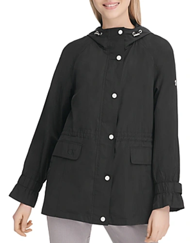 Calvin Klein Hooded Anorak Jacket In Black