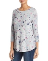CUPIO ABSTRACT FLORAL TUNIC TOP,BL52436