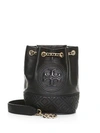 Tory Burch Fleming Leather Bucket Bag - Black In Black