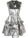 PINKO METALLIC RUFFLE MINI DRESS