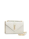 SAINT LAURENT WOMEN'S MEDIUM ENVELOPE MONOGRAM MATELASSÉ LEATHER SHOULDER BAG,0400098333152