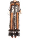 Alberta Ferretti Boho Maxi Dress In Multicolor