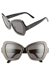 CELINE 54MM BUTTERFLY SUNGLASSES - BLACK W/ GOLD MICRO STUDS,CL4067ISW5401A