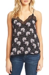 1.state Floral Print Lace-trimmed Camisole Top In Plumberry