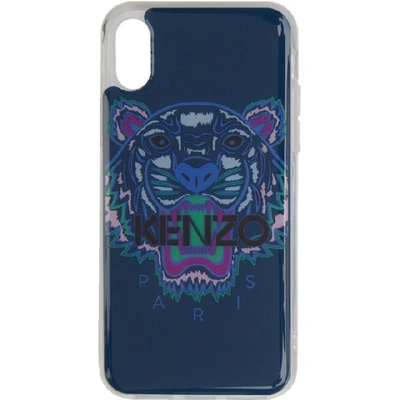 Kenzo Blue And Purple Tiger Iphone X Case In 75deepseabl