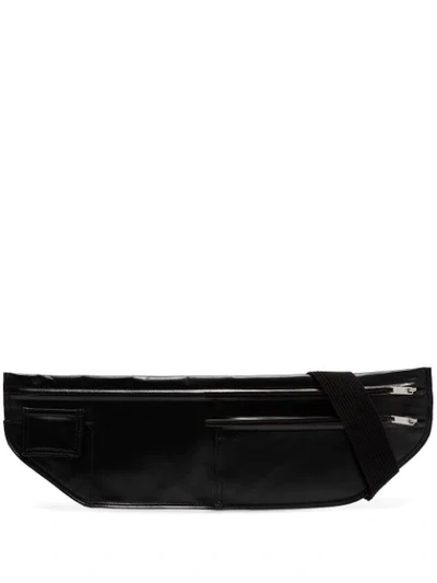 Rick Owens Rubberised-denim Cross-body Bag In Black