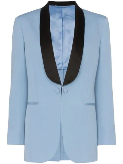 Calvin Klein 205w39nyc Silk-satin Lapel Wool Tuxedo Jacket In 976 Blue