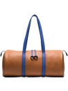 SIMON MILLER BROWN AND BLUE TOOL KIT LEATHER HOLDALL