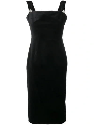 Alexa Chung Alexachung Falling Strap Dress In Black