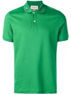 Gucci Collar Motifs Polo Shirt In Green