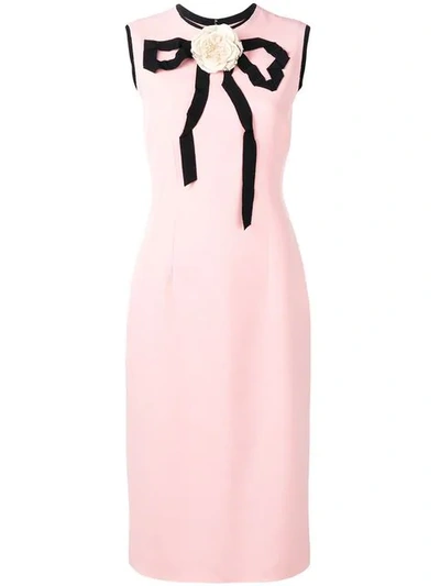 Gucci Rose Bow Detail Dress In Pink