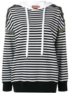 N°21 STRIPED EMBELLISHED HOODIE