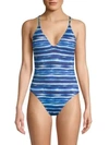 LA BLANCA SWIM Striped One-Piece Swimsuit