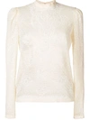 Philosophy Di Lorenzo Serafini Lace Embroidered Blouse In Neutrals