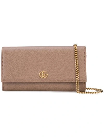 Gucci Petite Leather Continental Wallet In Brown