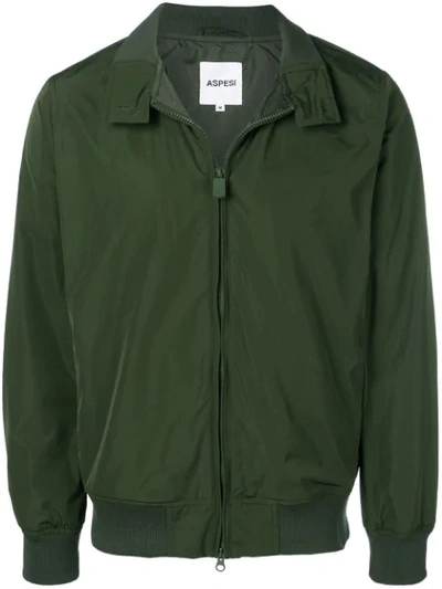 Aspesi Zipped Bomber Jacket In Green