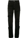 Balmain Distressed Jeans In Black