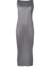 ISSEY MIYAKE PLEATS PLEASE BY ISSEY MIYAKE MICRO PLEATED MIDI DRESS - GREY