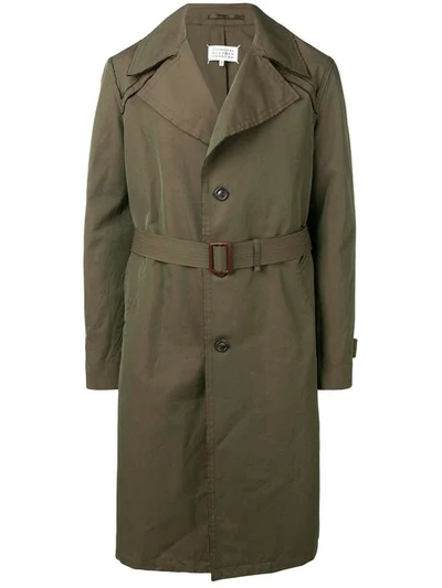 Maison Margiela Single Breasted Trench Coat In 727 Green