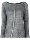 AVANT TOI DISTRESSED LINEN SWEATER