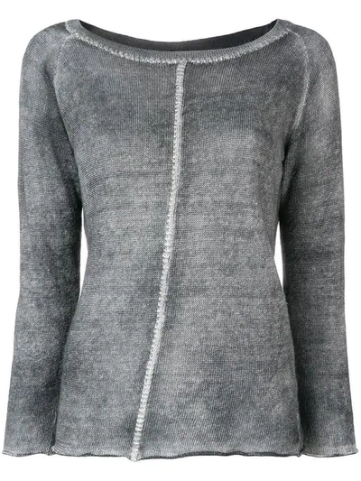 Avant Toi Distressed Linen Jumper In Grey