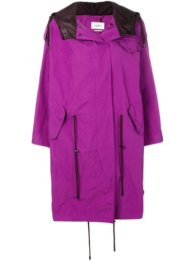 Isabel Marant Étoile Hooded Long Coat In Purple