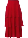 STELLA MCCARTNEY STELLA MCCARTNEY 多层超长半身裙 - 红色