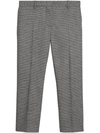 BURBERRY HOUNDSTOOTH CHECK WOOL CROPPED TAILORED TROUSERS